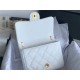 SMALL FLAP BAG AS3214 Lambskin & Gold-Tone Metal White A