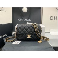 Chanel SMALL FLAP BAG Grained Calfskin & Gold-Tone Metal AS2528 Black High