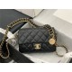 Chanel SMALL FLAP BAG Grained Calfskin & Gold-Tone Metal AS2528 Black High