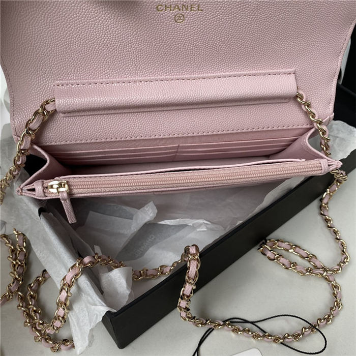 Chanel Wallet on Chain AP2734 Grained Calfskin & Gold-Tone Metal Pink A