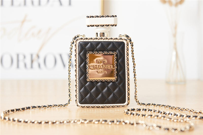 Chanel EVENING BAG Lambskin Plexi & Gold-Tone Metal High