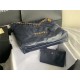 Chanel 22 LARGE HANDBAG Shiny Calfskin & Gold-Tone Metal AS3262 Navy High