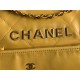 Chanel 22 LARGE HANDBAG Shiny Calfskin & Gold-Tone Metal AS3262 Yellow High