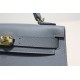 Hermes Kelly Mini II Bag Epsom Leather WAX Silver/Gold Metal Vert Amande High