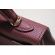 Hermes Kelly Mini II Bag Epsom Leather WAX Silver/Gold Metal Bordeaux High