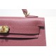 Hermes Kelly Mini II Bag Epsom Leather WAX Silver/Gold Metal Bordeaux High