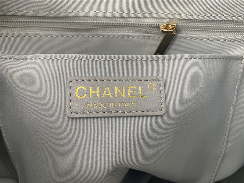 Chanel Large Backpack Lambskin 91122 Gold-Metal Grey High