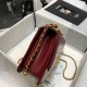 Chanel SMALL FLAP BAG Calfskin & Gold-Tone Metal AS2649 Burgundy High