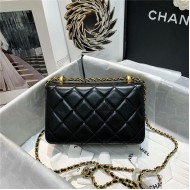 Chanel MINI FLAP BAG Calfskin & Gold-Tone Metal AS2615 Black High