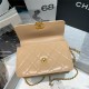 Chanel MINI FLAP BAG Calfskin & Gold-Tone Metal AS2615 Beige High