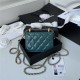 Chanel FLAP COIN PURSE WITH CHAIN Calfskin & Gold-Tone Metal AP2290 Green A