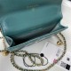 Chanel FLAP COIN PURSE WITH CHAIN Calfskin & Gold-Tone Metal AP2290 Green A