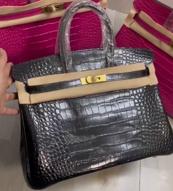 Hermes Birkin 25/30/35cm Bag Crocodile Leather In Black WAX High Customizing Style