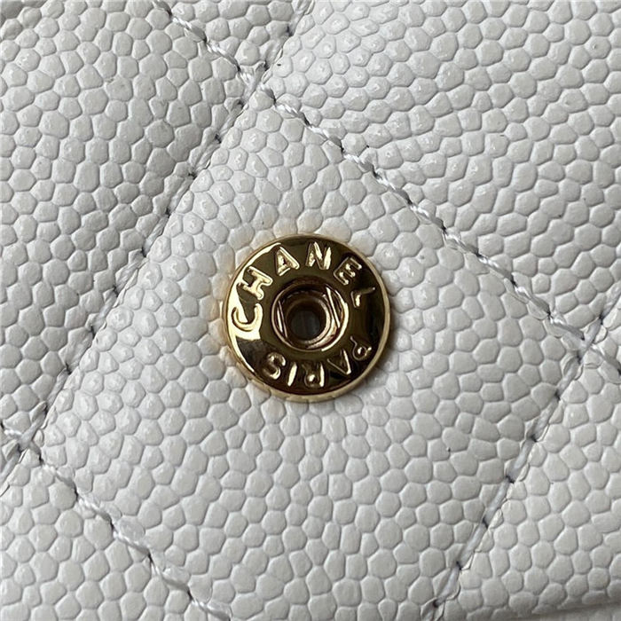 Chanel BELT BAG Grained Calfskin Gold-tone Metal AP2305 White High