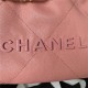 Chanel 22 MINI HANDBAG Shiny Grained Calfskin Coral Pink & Gold-Tone Lacquered Metal AS3980 High