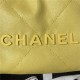 Chanel 22 MINI HANDBAG Shiny Grained Calfskin Yellow & Gold-Tone Lacquered Metal AS3980 High