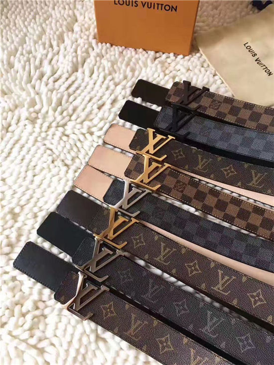 Louis Vuitton LV INITIALES 40MM Reversible BELT Monogram Silver Metal High