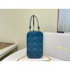 LADY Dior PHONE HOLDER Cannage Lambskin Sea Blue High