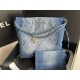 Chanel 22 SMALL HANDBAG Denim & Silver-Tone Metal AS3260 Gradient High