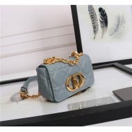 MICRO Dior CARO BAG Supple Cannage Calfskin Blue High