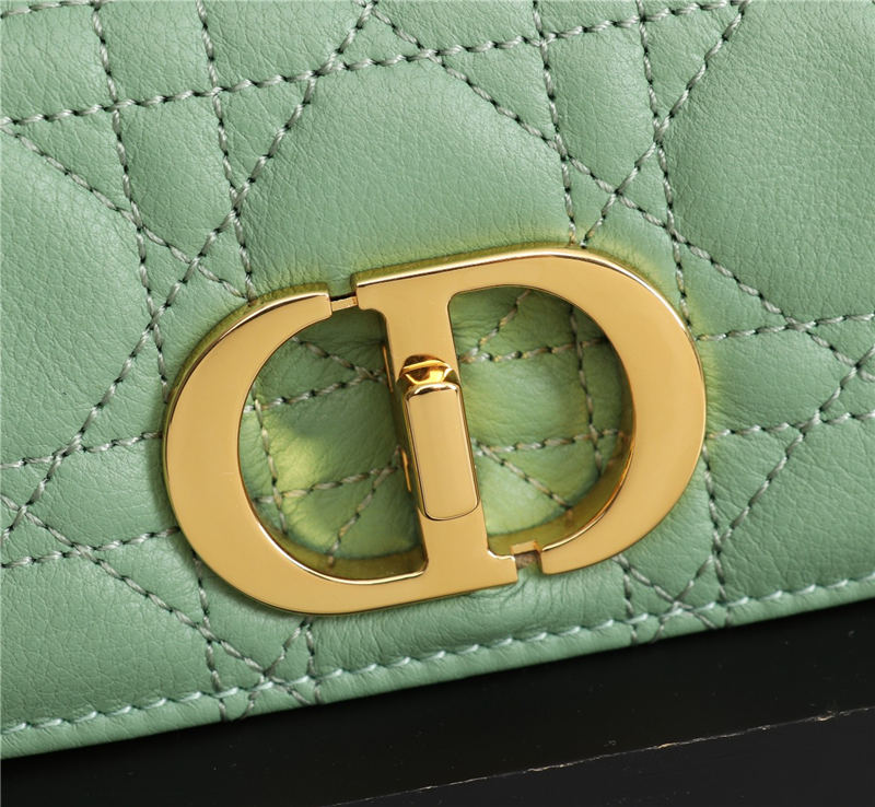 MICRO Dior CARO BAG Supple Cannage Calfskin Green High