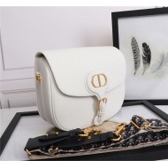 LARGE Dior BOBBY BAG Grained Calfskin White High