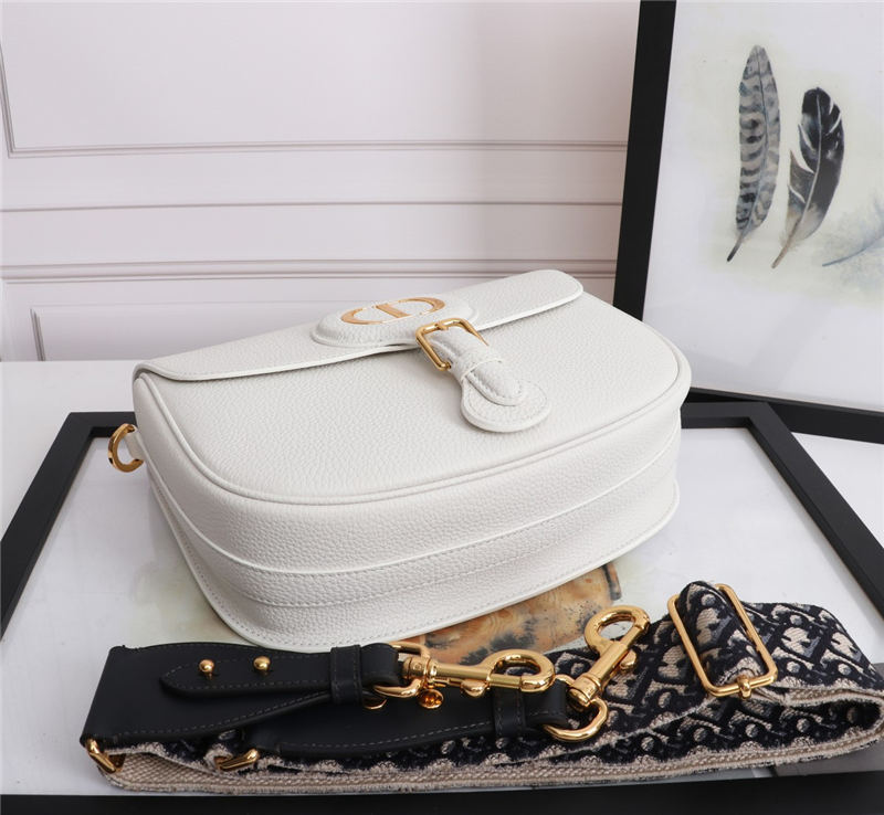 LARGE Dior BOBBY BAG Grained Calfskin White High