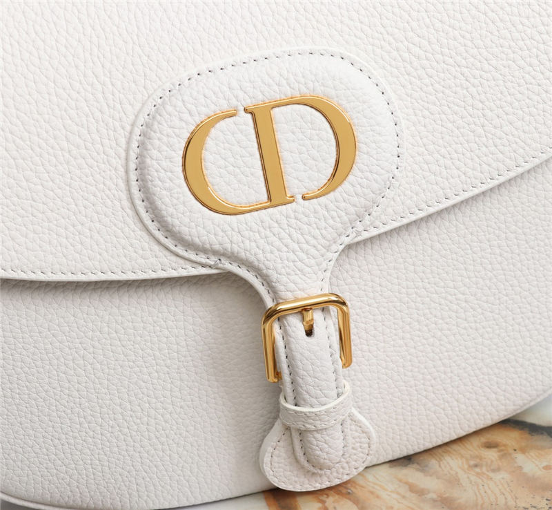 LARGE Dior BOBBY BAG Grained Calfskin White High