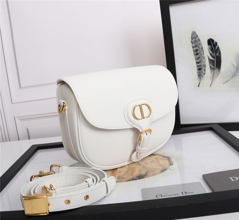 MEDIUM Dior BOBBY BAG Grained Calfskin White High