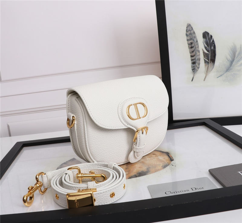 SMALL Dior BOBBY BAG Grained Calfskin White High