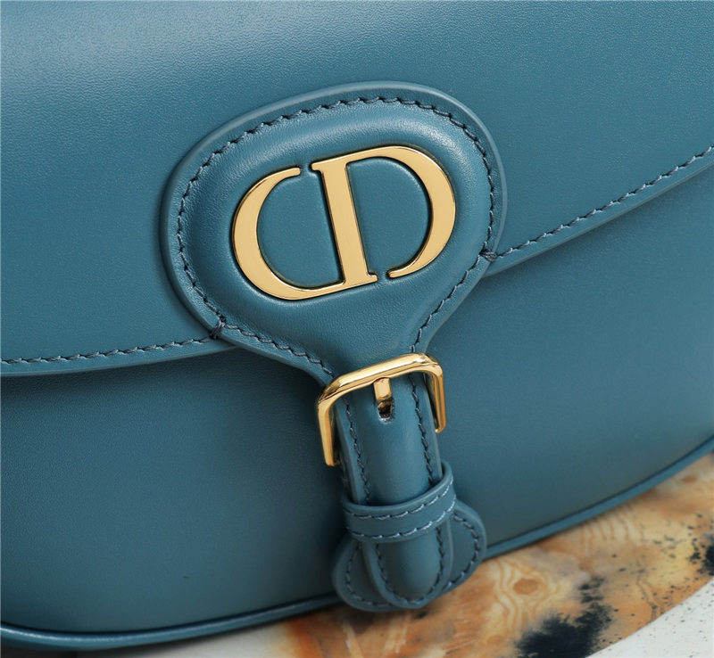 SMALL Dior BOBBY BAG Box Calfskin Steel Blue High