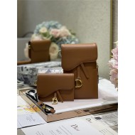 SADDLE MULTIFUNCTIONAL POUCH Supple Cannage Calfskin Tan High