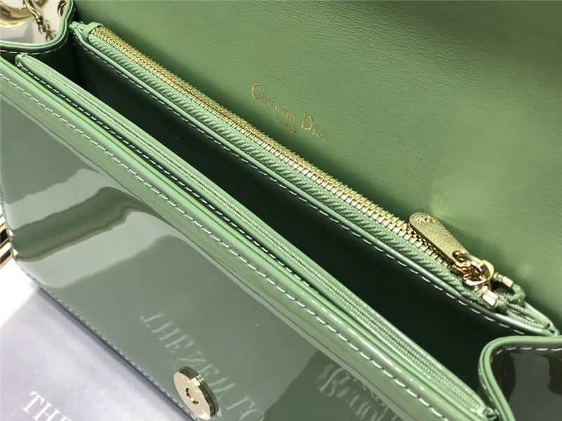 LADY Dior POUCH Patent Cannage Calfskin Green High