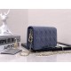 LADY Dior POUCH Patent Cannage Calfskin Denim Blue High