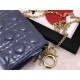 LADY Dior POUCH Patent Cannage Calfskin Denim Blue High