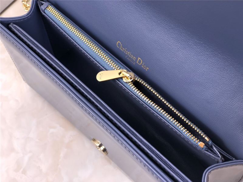 LADY Dior POUCH Patent Cannage Calfskin Denim Blue High