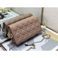 LADY Dior POUCH Patent Cannage Calfskin Warm Taupe High