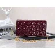 LADY Dior POUCH Patent Cannage Calfskin Burgundy High