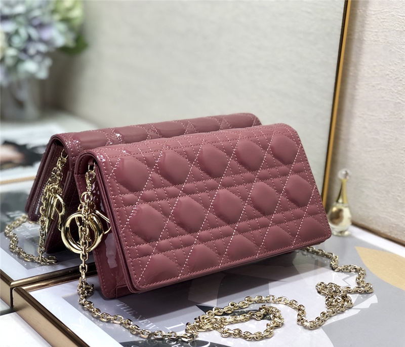 LADY Dior POUCH Patent Cannage Calfskin Wine High