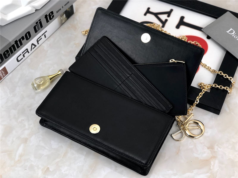 LADY Dior POUCH Cannage Lambskin Black High