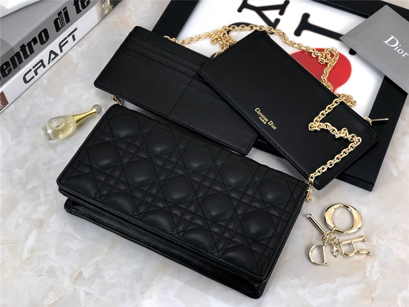 LADY Dior POUCH Cannage Lambskin Black High