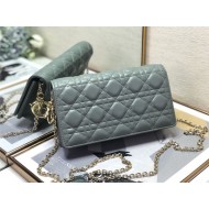 LADY Dior POUCH Cannage Lambskin Grey-Green High