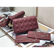 LADY Dior POUCH Cannage Lambskin Wine High