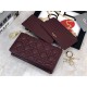 LADY Dior POUCH Cannage Lambskin Burgundy High