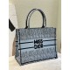 MEDIUM Dior BOOK TOTE Miss Dior Allover Embroidery Blue High