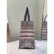 MEDIUM Dior BOOK TOTE Miss Dior Allover Embroidery Pink High