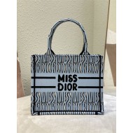 SMALL Dior BOOK TOTE Miss Dior Allover Embroidery Blue High