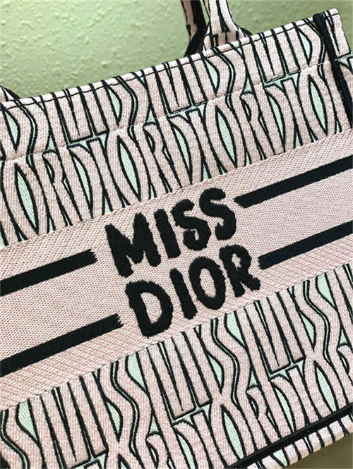 SMALL Dior BOOK TOTE Miss Dior Allover Embroidery Pink High