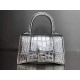 WOMEN'S HOURGLASS XS TOP HANDLE BAG Crocodile Silver High