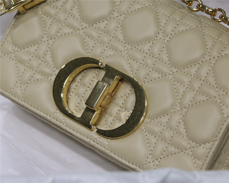 SMALL Dior CARO BAG Supple Cannage Calfskin Beige High